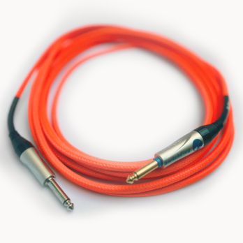Fluo Orange // Textile cable Straight silent plugs