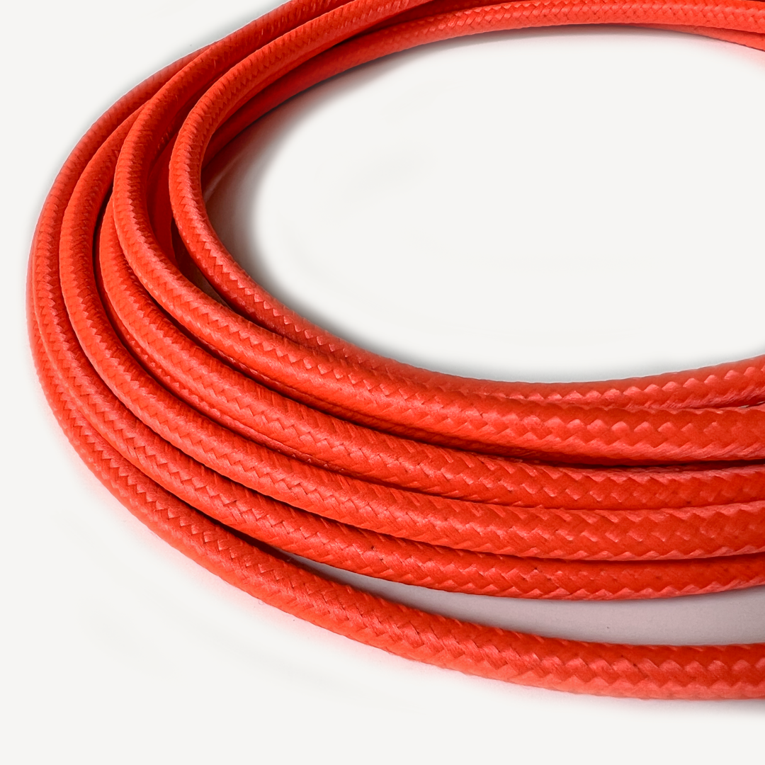 Fluo Orange // Textile cable 90° and Straight plugs - Image 2