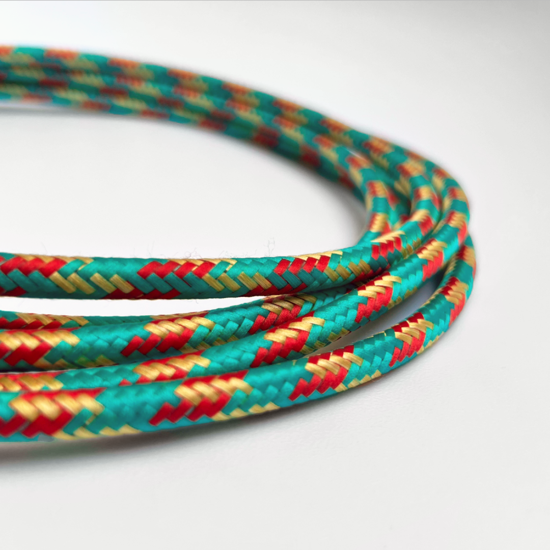 80´s Mood // Textile cable 90° and Straight plugs - Image 2