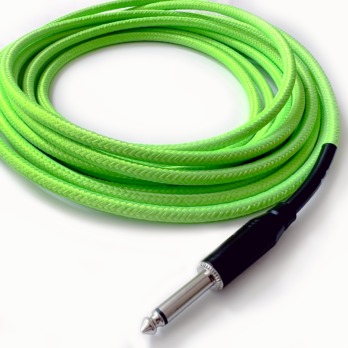Fluo Green // Textile cable 90° and Straight  plugs