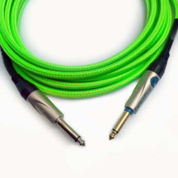 Fluo Green // Textile cable Straight silent plugs