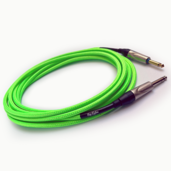 Fluo Green // Textile cable Straight silent plugs